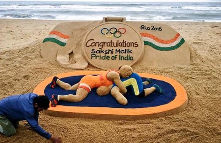 Rio 2016 Sand Art for Sakshi