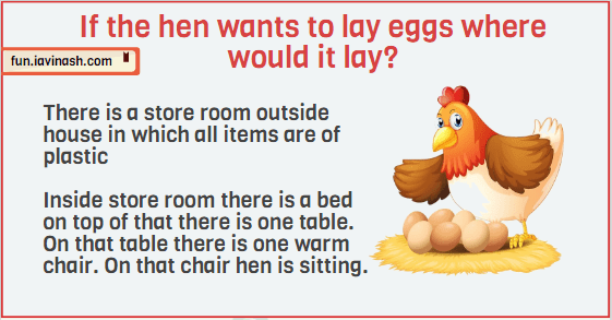 If the hen wants to lay eggs where would it lay?