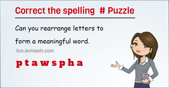 PTAWSPHA - Correct the spelling # Puzzle