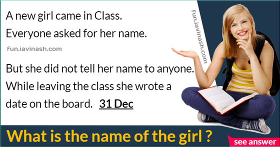 What is the name of the girl puzzle answer